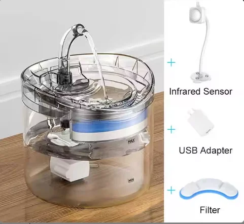 Silent Water Fountain for Cats and Dogs 2LAutomatic Intelligent Circulating Pet Water Fountain