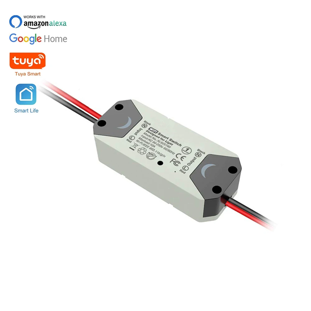 WiFi Switch Smart WiFi Relay Switch Wireless Light Remote Control Module for Smart Home Automation Compatible with Alexa Google