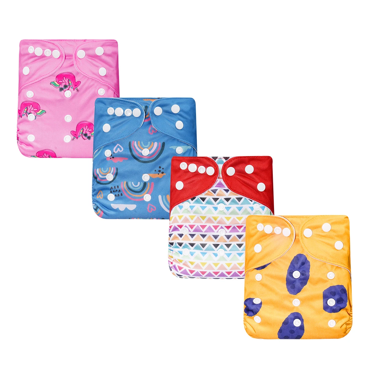 Customizable Bulk Supply Organic Cotton Cloth Baby Diaper with Colorful Print Unisex Design