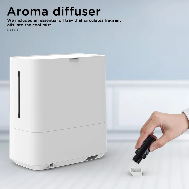 cool mist ultrasonic sterilization Purifying air touch control 4.5L top fill design Visible water level household humidifier