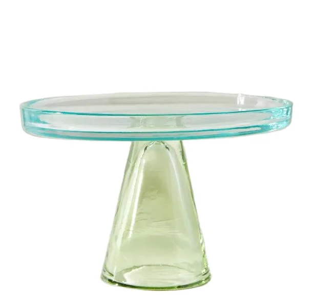 Wholesale Customized Home Decor Modern Tabletop Wedding Centerpieces Dried Fruit Dessert Plate Glass Cake Stand