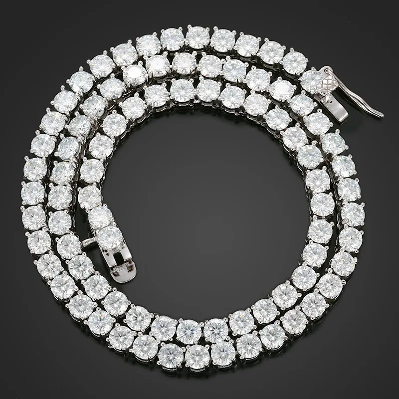 Wholesale Factory Price Iced Out 2mm 3mm 4mm 5mm 6.0mm VVS 925 Sterling Silver Moissanite Tennis Chain & Bracelet