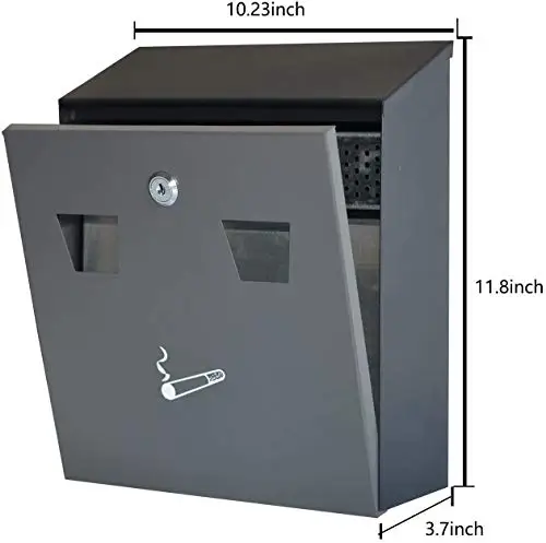 Wall Mounted Outdoor Cigarette Butt Receptacle, Wall Mounted Cigarette Disposal Tower Commercial Galvanized Iron Ashtray