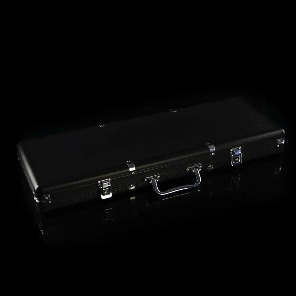 Casino black 300/500 poker chip box with built-in EVA sponge for easy carrying of chip boxes