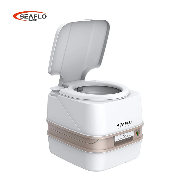 SEAFLO outdoor OEM ODM 12L Portable Toilet Plastic Camping Portable clean water Flush Toilet with 3.2 Gallon Water Tank