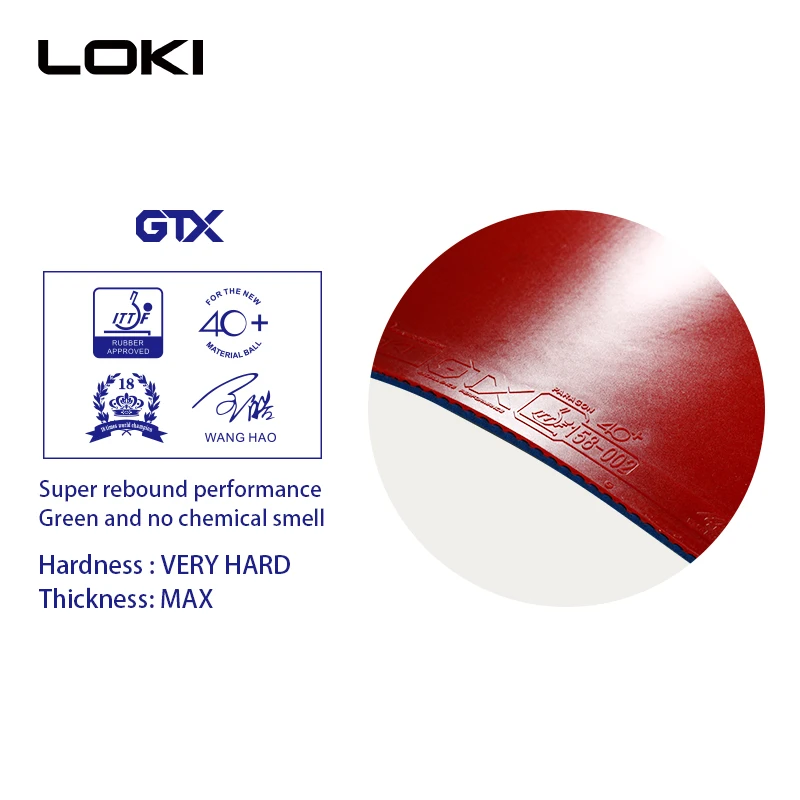 LOKI GTX Хорошее качество Профессиональный ittf утвержденный лучший резиновый для настольного