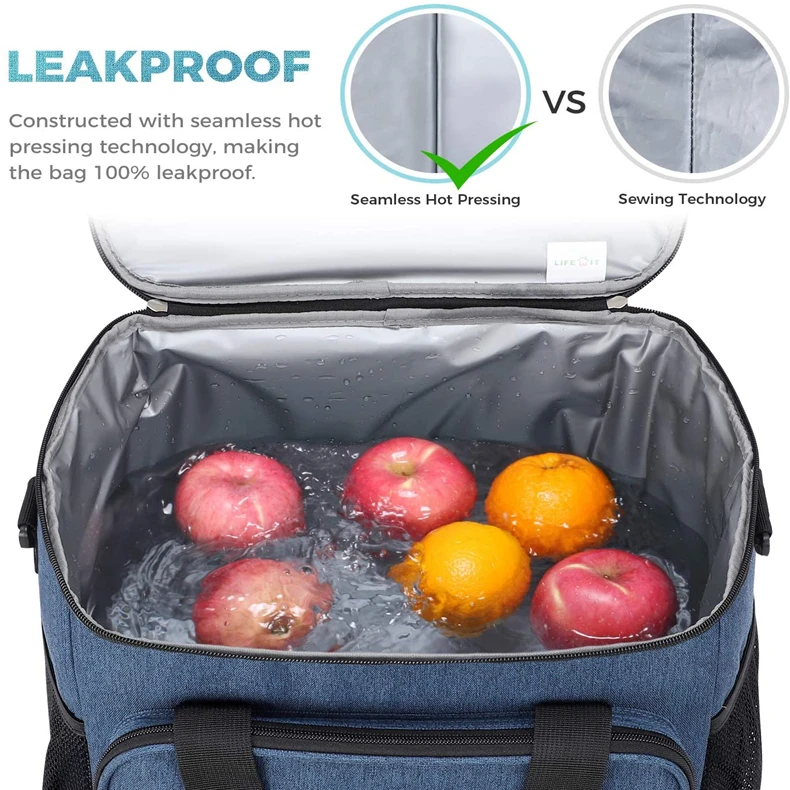 Factory Custom Logo Oxford Lunch Cooler Bag Insulated For Office Travel Picnic Thermal Bag OEM Portable Soft Tote Cooler Box