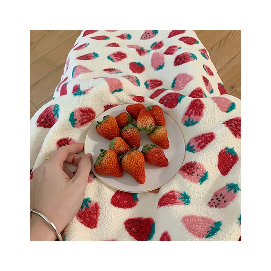 Custom Coral Fleece Blanket With Embroidery Logo 100% Polyester Winter Cartoon Throw Blankets Home Office Portable Kids Blanket