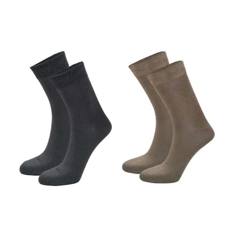 Socksmate TOP QUALITY wholesale men bamboo dress socks plain coffee business knitting crew seamless private label shoes socks