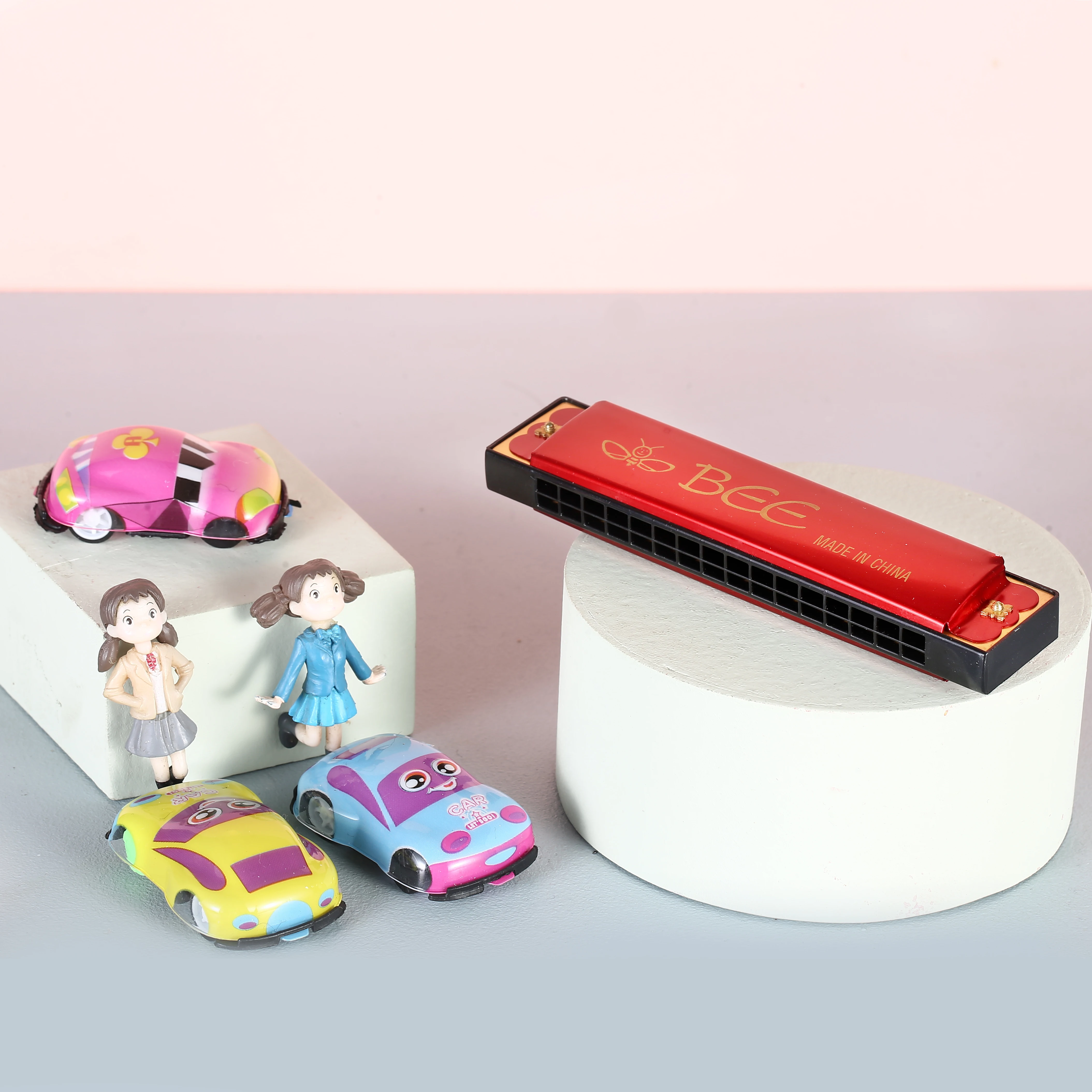 BEE brand 16 holes colorful aluminum reedplate aluminum cover toy harmonica oem service harmonica present gift