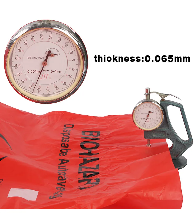 Large red autoclave medical biohazard waste bags disposal