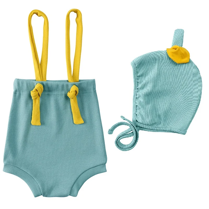 Newborn Babies Overalls New Summer Cute Color Blocking Short Baby Rompers Clothing