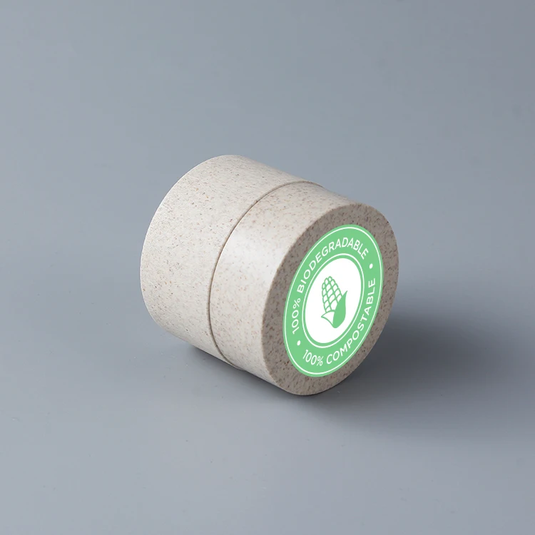 Factory Custom Mold Eco Plant Based Empty Wheat Straw Biodegradable Hair Face Moisture Cosmetic Jars For Lotions Creams