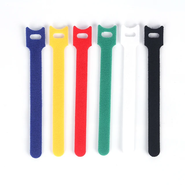 Factory Direct Sale Back to Back Cable Tie Hook Loop Cable Strap Wires Fastener Colorful Reusable