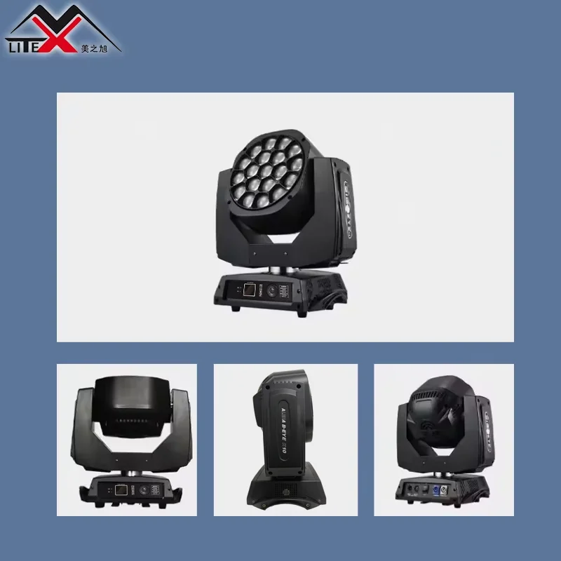Flower Moving Head 19x15W Big Bee Eyes Beam Wash Zoom Light for Stage DJ Disco Event