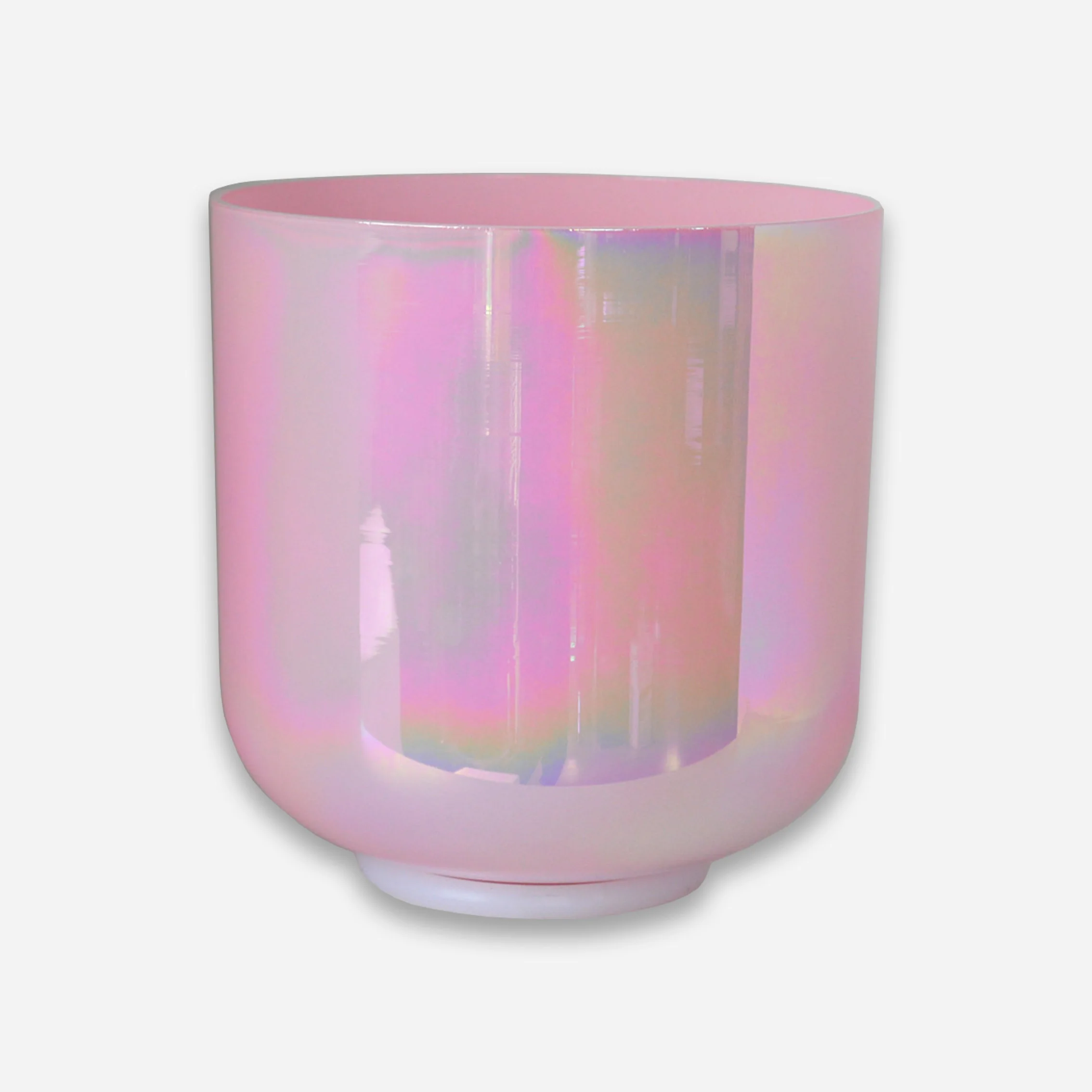 Chakra Tuned 440hz 432hz Straight Shape Cosmic Light Pink Crystal Singing Bowl for Healing Sound Bath