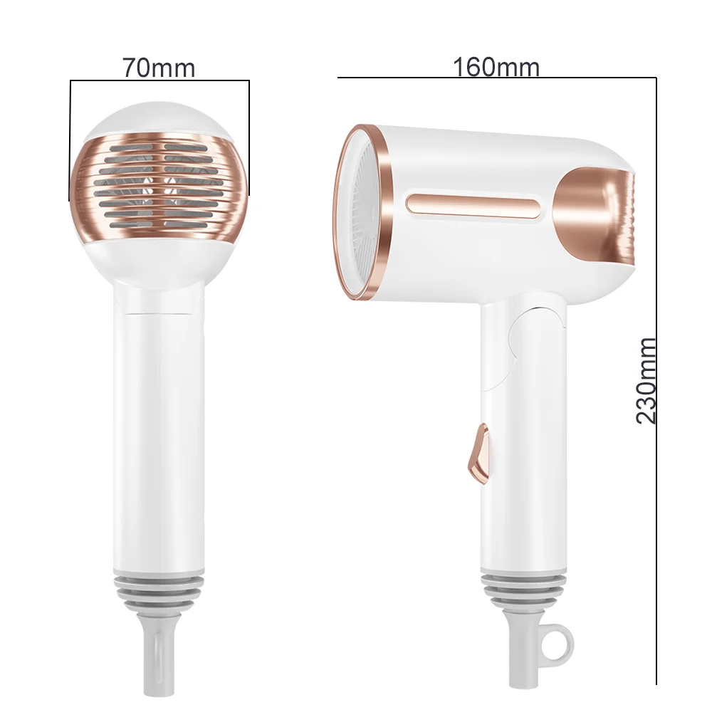 Profession 1000 Watt Travel Use Mini Compact Size Household Professional Strong Wind Negative Hair Dryer With Foldable Handle