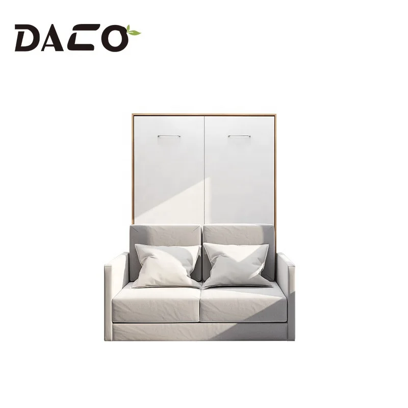 Modern Storage Bed Hinged Storage Panels Foldable Wall Bed Murphy Style Hidden Bed Sofa