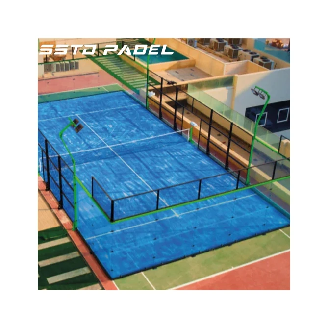 Hot dip galvanized steel poles padel court with 12mm tempered glass and everything for 10 years guarantee