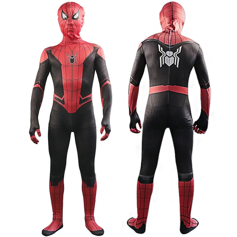 
2021 new Halloween costume cosplay Spider man Fancy Jumpsuit for Adult Children Red Black Spider Man Spider man 