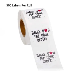 Hot Sale Private Label Custom Logo Business Adhesive Stickers Thank You for Purchase Sticker Roll for Package Envelope
