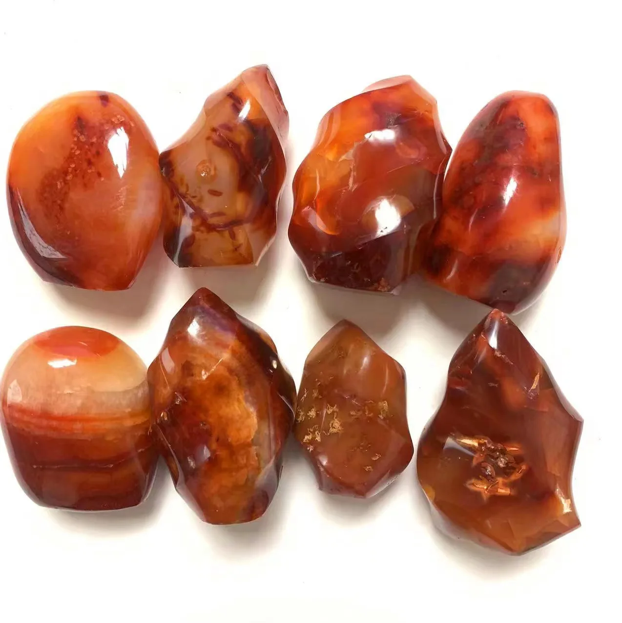 Wholesale Crystal rock Carnelian healing red Semi-Precious quartz Crystal Free Form Flame Natural standing stone for fengshui