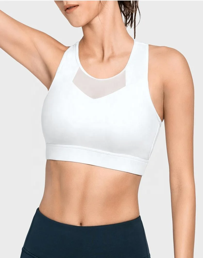 
Women Shockproof Breathable Quick Qry Activer Wear White Sports Bra Private Label Customized Logo Fitness & Yoga Wear for Adults 