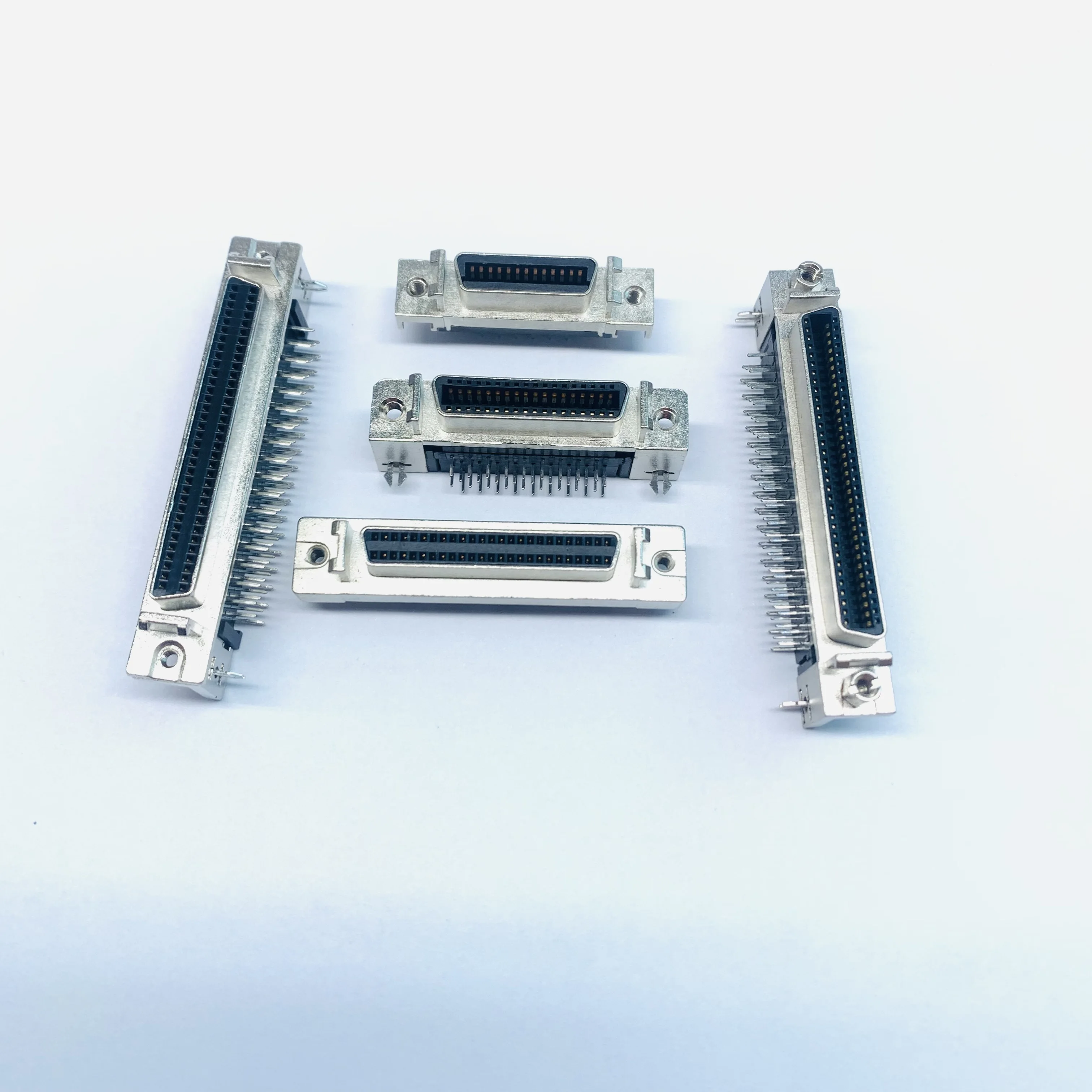 Right Angle PCB SCSI Female Connector 1.27mm MDR 68pin 100pin SCSI Connector