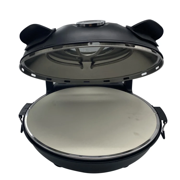 12 Inch Electric Pizza Maker Machine With Stone With Glass Window For Home Use Rotating Pizza Oven