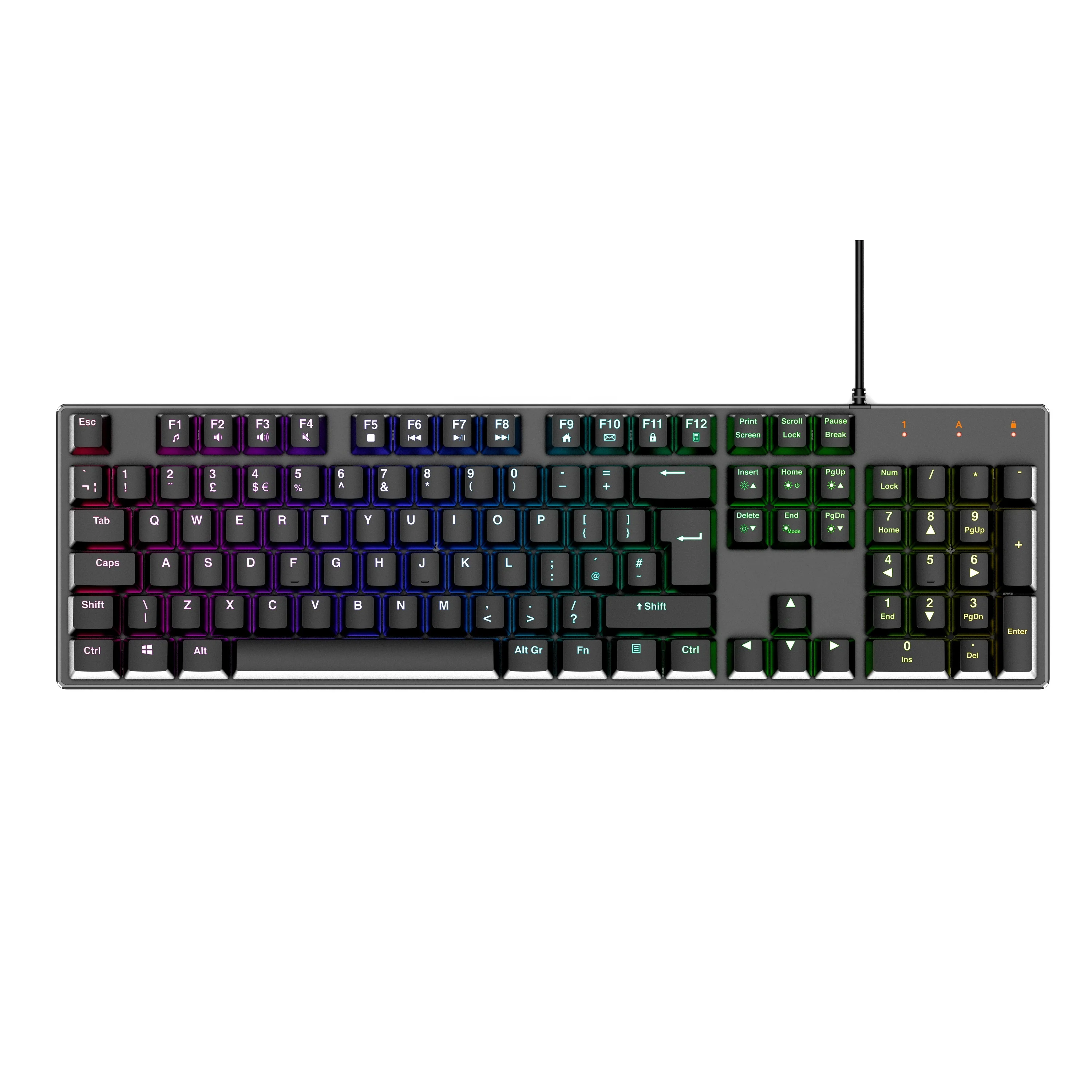 
Mouse Keyboard Gaming $ OEM/ODM AK3037 RGB LED Backlit Full Size Wired Mechanical With CE/ROHS/REACH 