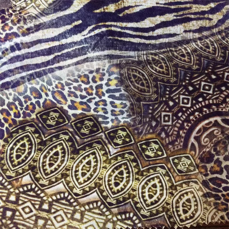 Custom printing silk / viscose mixed CDC fabric for dress clothes