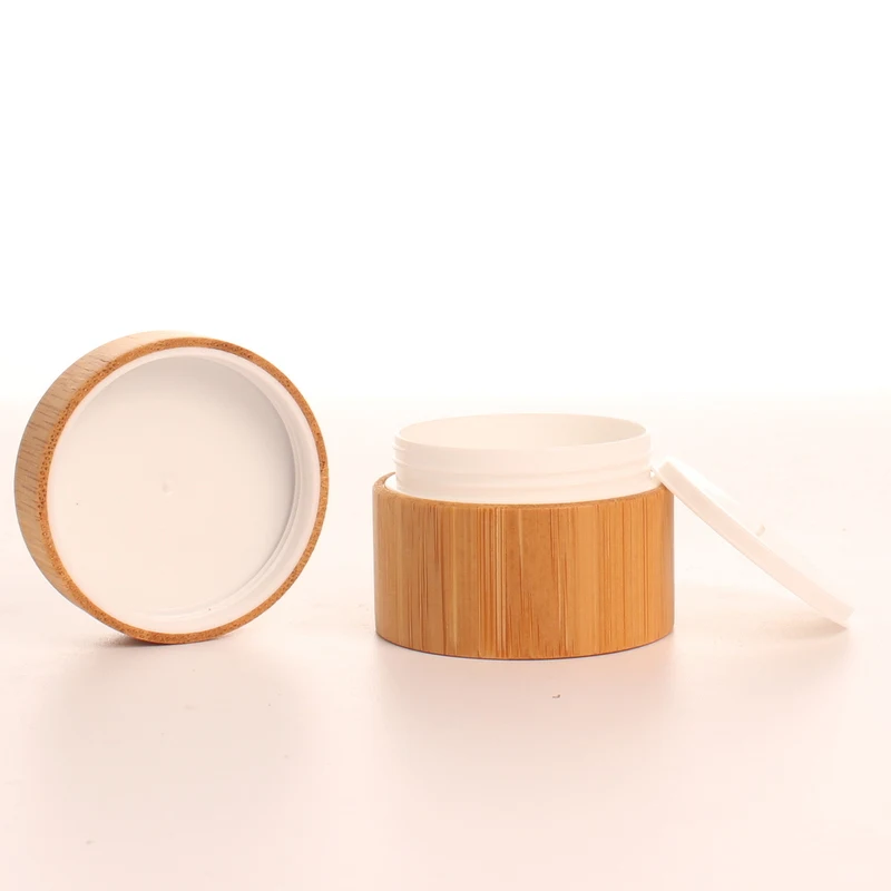 0.5 OZ Bamboo Lid Jar Lip Balm Scrub Packing Hand Cream Face Cream Jar with Bamboo Wooden Lid in Stock Ready to Ship