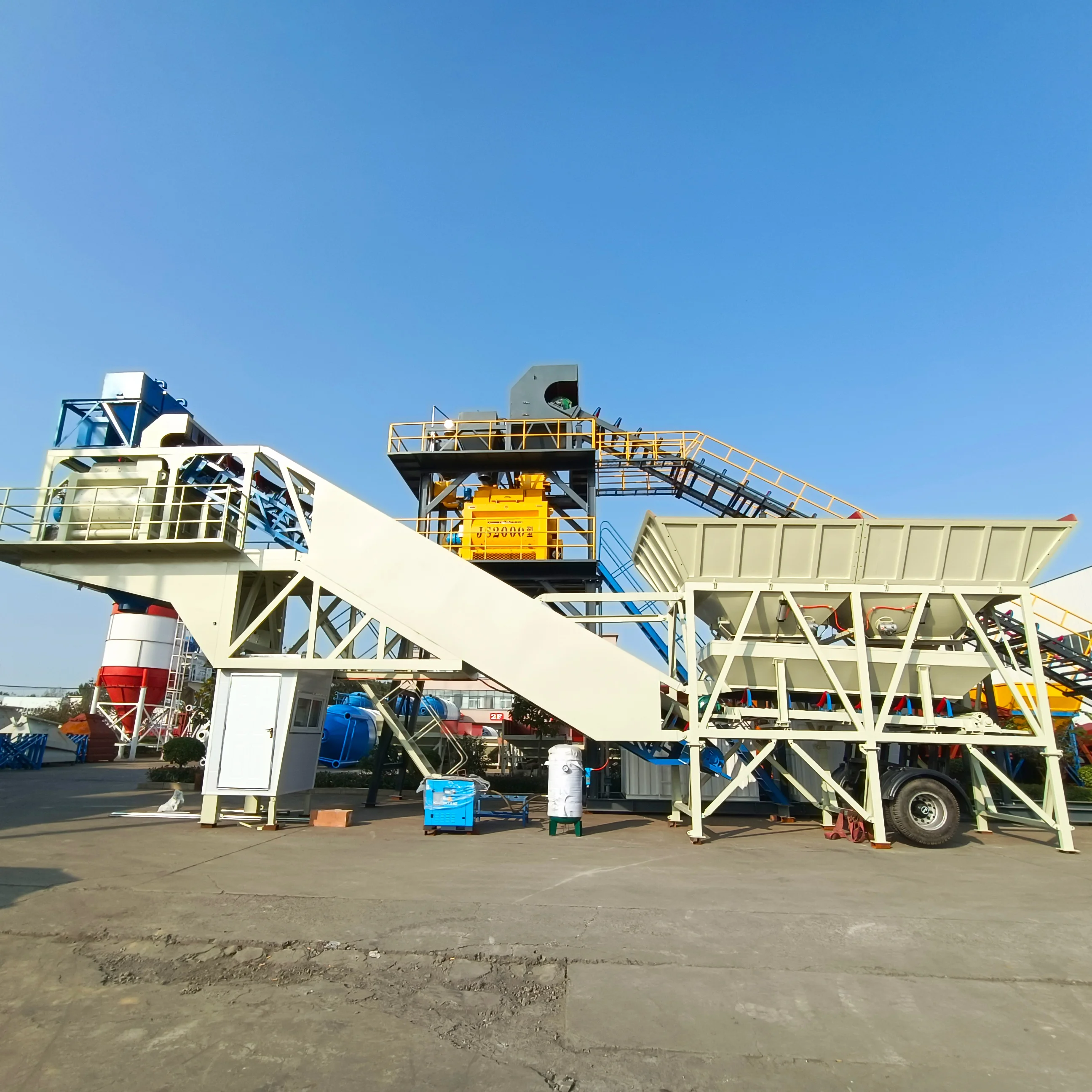 Automatic Mobile Dry Concrete Batching Plant Portable Mobile Concrete Batching Plant