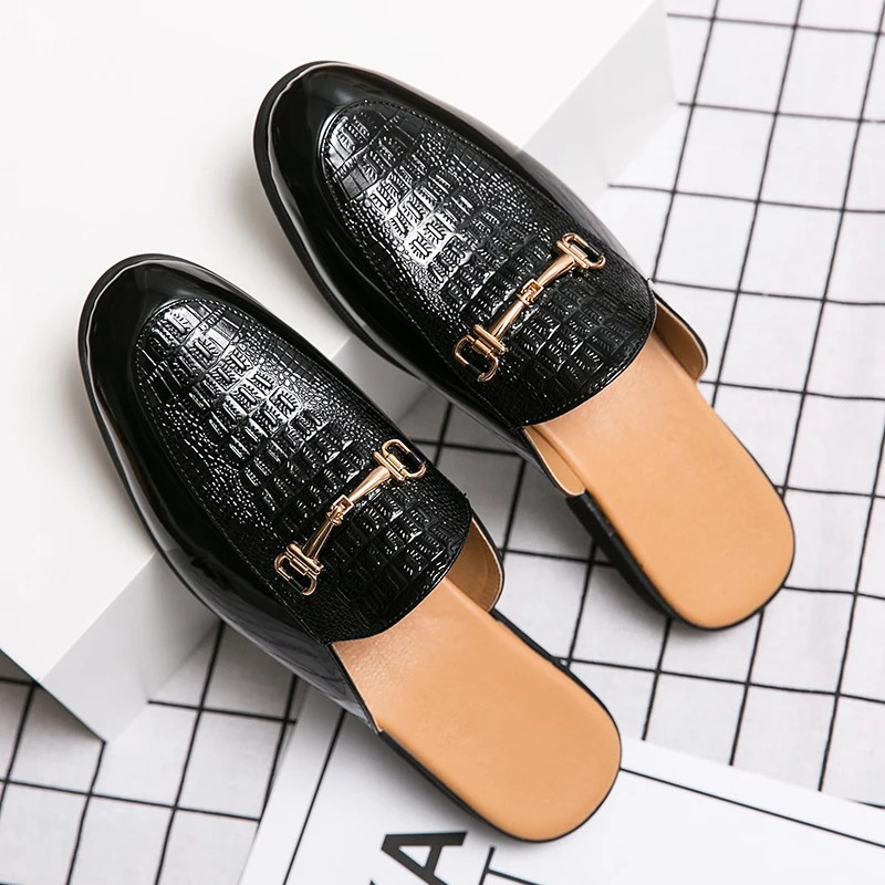 081 summer mens slide leather slippers