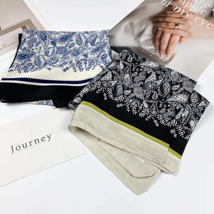 Квадратный шарф волос кабельная стяжка для вечеринок женские элегантные маленькие винтажные квадратные Фантазии квадратный дизайнерский платок