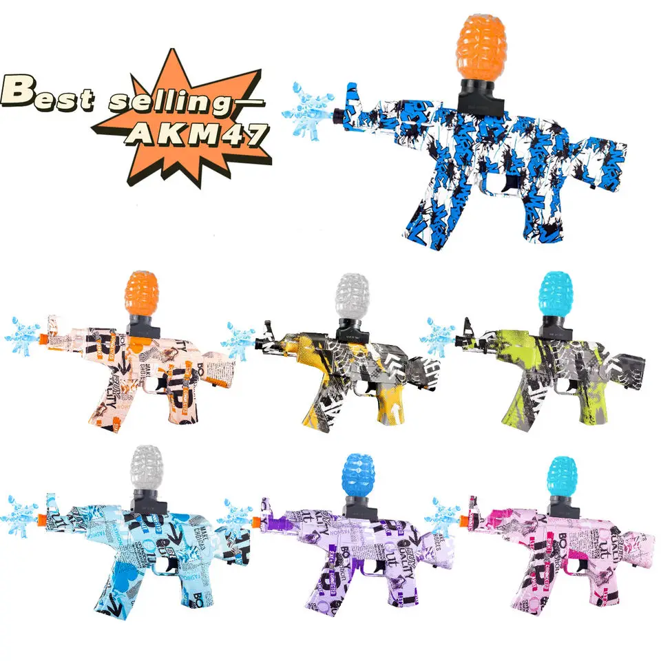 2023 CLF Wholesale 100+ Gel Gun Rechargeable Electric AKM 47 M416 UZI P90 MP5 Water Gel Blaster With Gel Blaster Beads