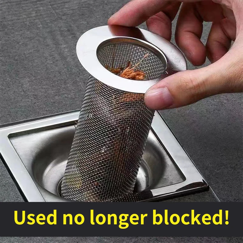 304Stainless Steel Floor Drain Filter Mesh Kitchen Sink Strainer Shower Drain Stopper Anti-clog Filter Trap Bathroom Accessories