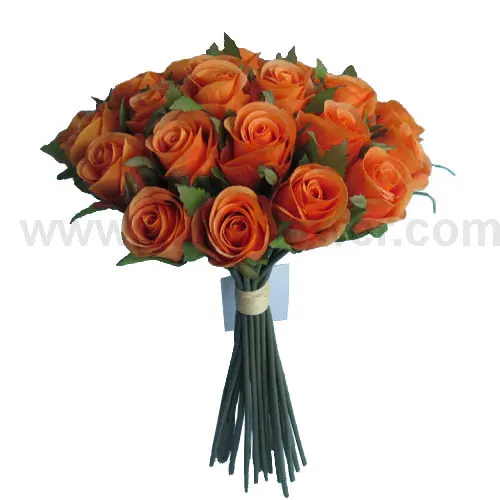 Customized high quality wedding stage decoration artificial red rose bouquet silk rose bunch x 26 flower buds flower posy