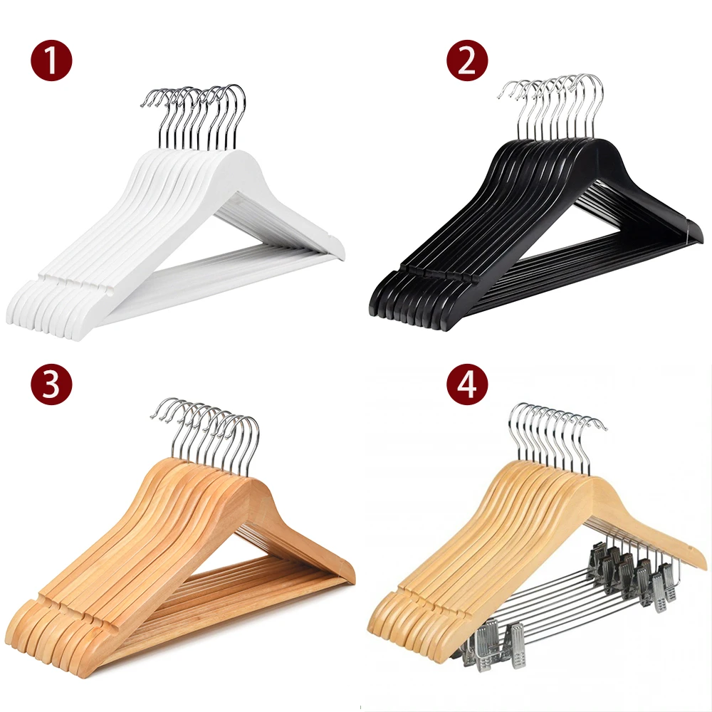 19 Years Hangers Manufacturer Wholesale White Wooden Hangers for Clothing