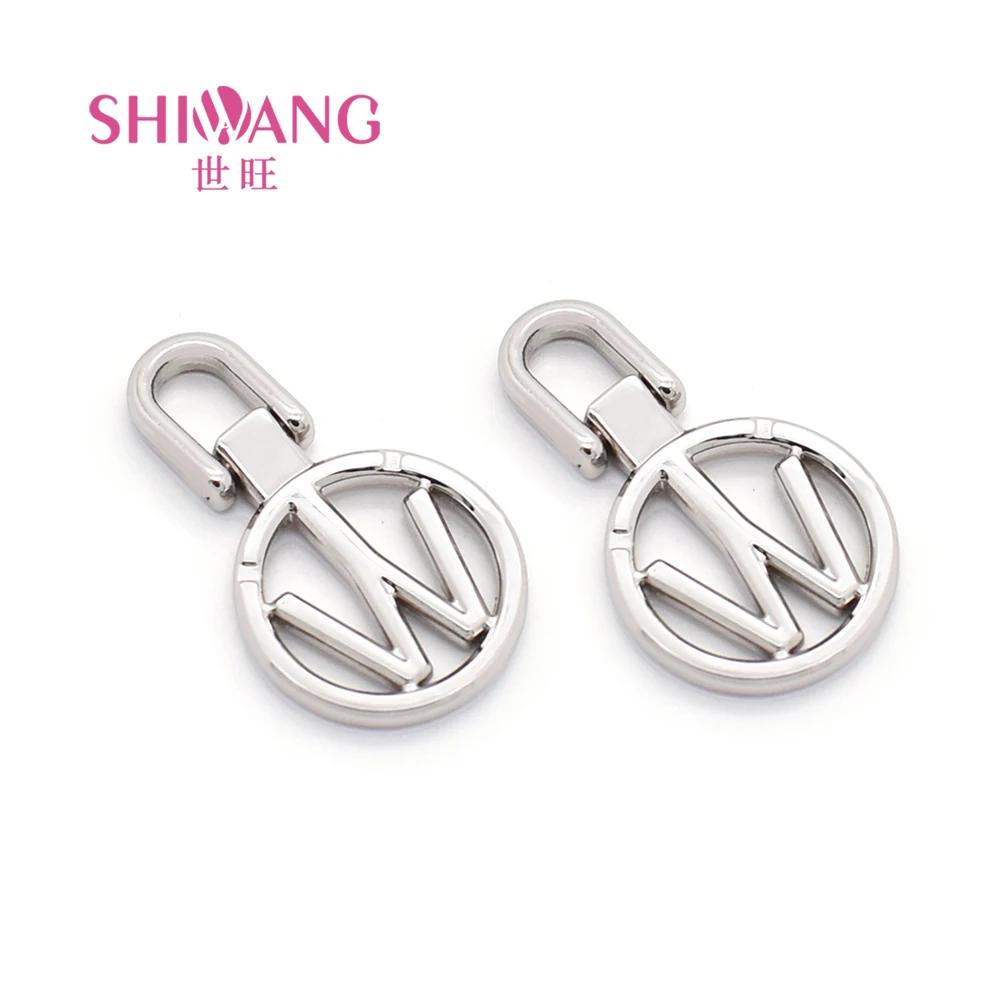 Bag Metal Zipper Slider Size 5# Nickel Hollow Letter Design Swivel Zipper