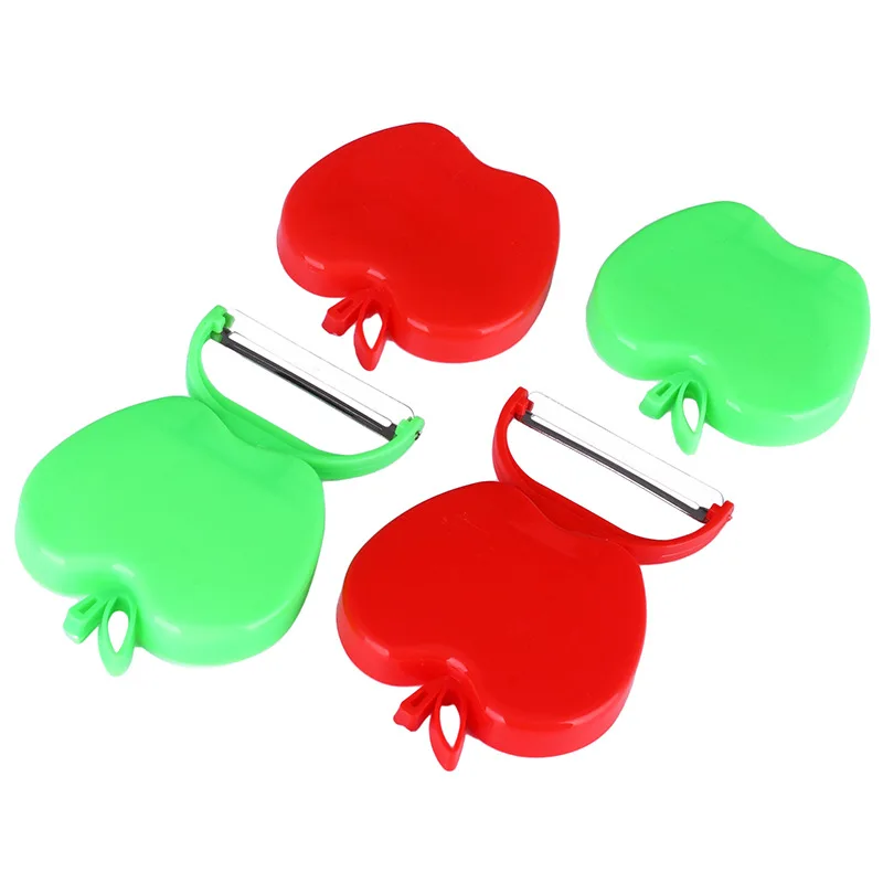 Customized Logo OEM ODM Stainless steel Plastic Mini Cheap price Apple shape Fruit Peeler