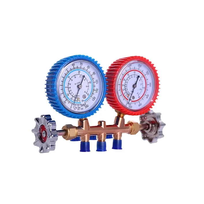 Hvac AC Refrigeration Hot Sale High Precision Double Refrigerant Refrigeration Air Conditioning Manifold Pressure Gauge