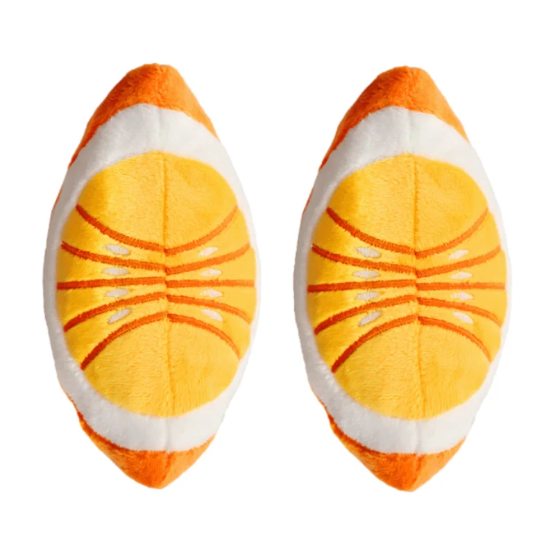 Wholesale Interactive Pet Toys Bite Resistant Cute Fruit Shape Orange Watermelon Squeaky Dog Stuffed Voice Toys