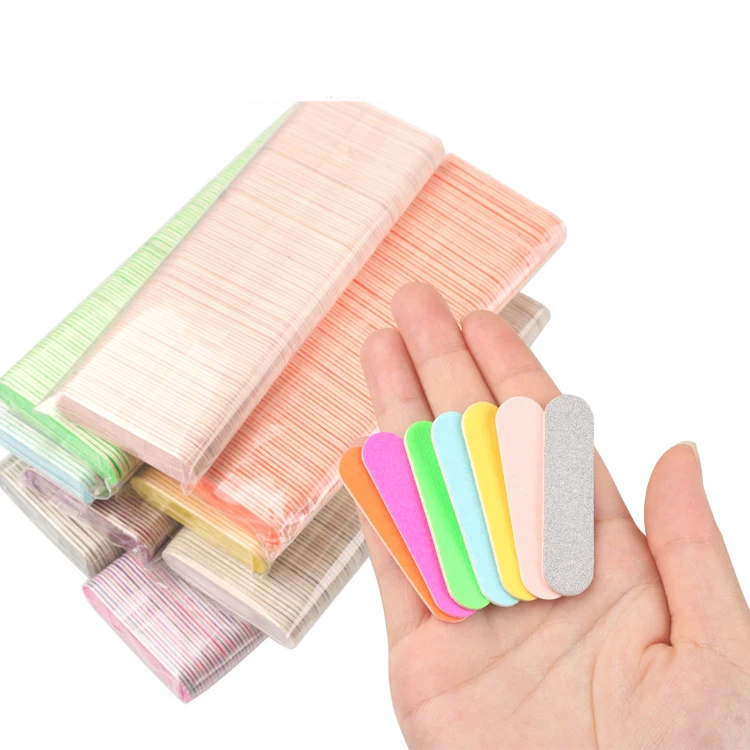 Professional Double Sided Manicure Tools Colorful Disposable Wood Mini Nail File