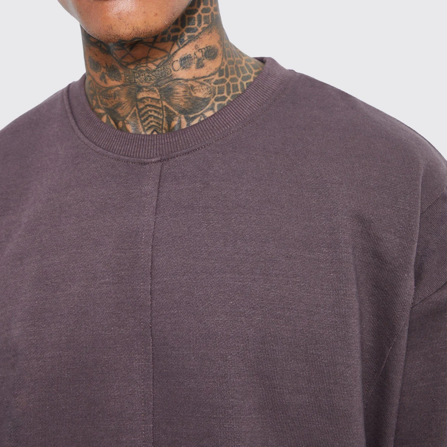 Wholesale Custom t shirt with logo print new design oversized heavyweight raw seam sweatshirt gym sport t shirt for men