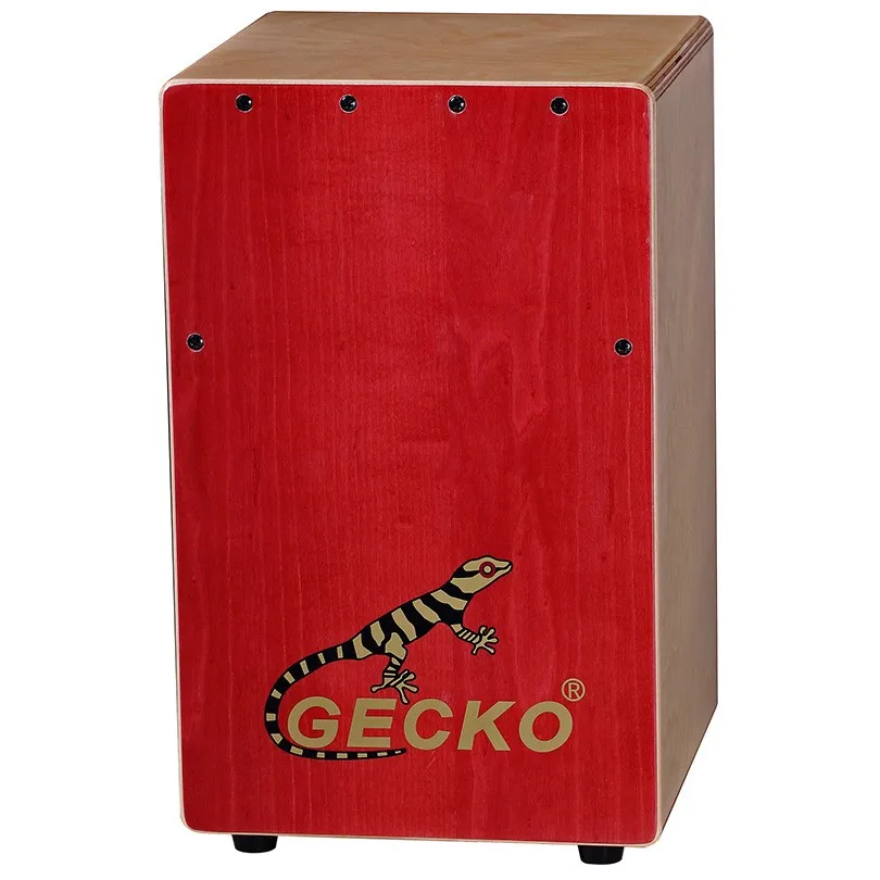 GECKO CS81RD Cajon drum factory price red child toy ash tapping face birch wood cajon box drum for music student education