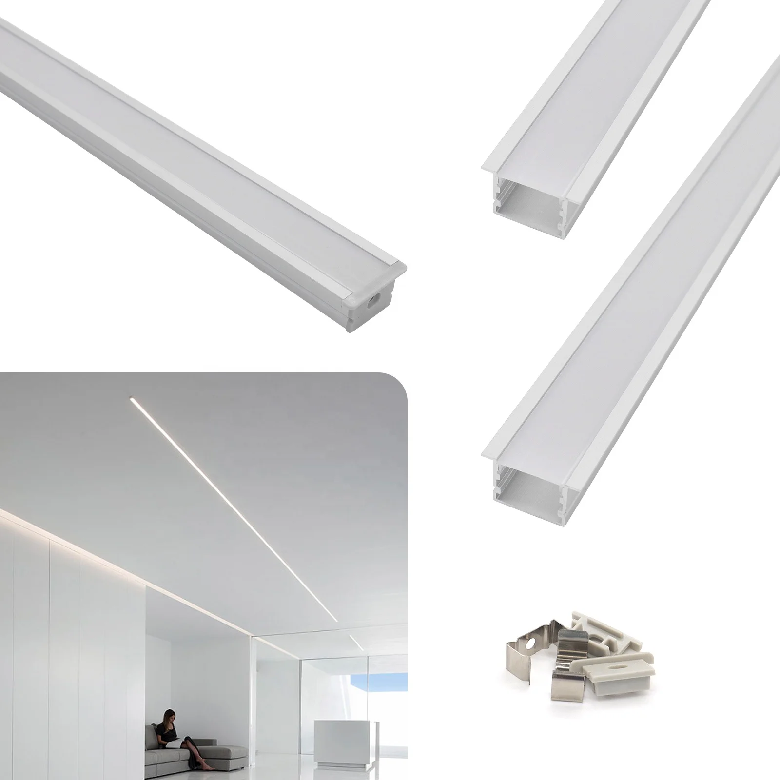 Free Sample 2015A Led Aluminum Strip Light 27*15MM Recessed Channel Recessed Aluminium Profile For Led