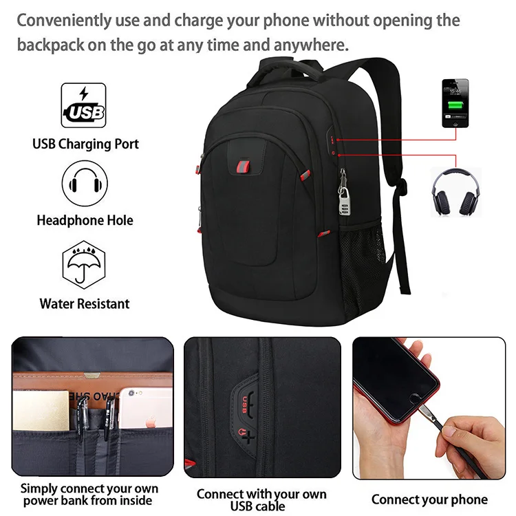 hot sale fashion business bags Oxford Reflective password lock water resistant light school backpack laptop backpacks mens