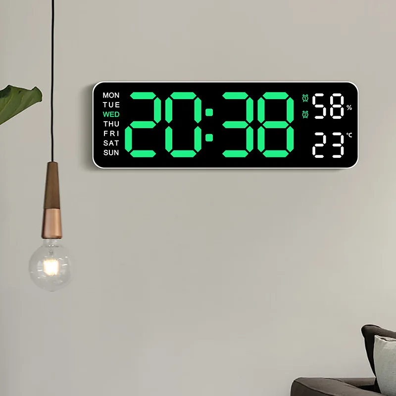 Hot-selling electronic clock simple multi-function clock rectangular large font alarm clock can be hung
