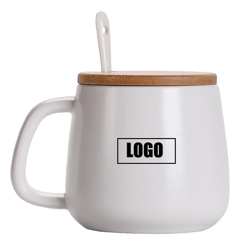 Factory direct sales matte ceramic cup simple 400ml black and white couple water cup coffee cup